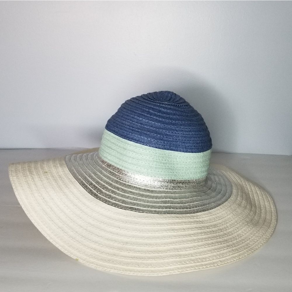 Sun Hat Women's large shade brim blue one size adjustable vacation beach